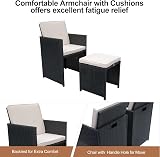 Panana 10 Seater Rattan Garden Dining Set Black with Beige Cushions view 3