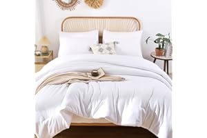 ROSGONIA Twin/Twin XL Comforter Set for College Girls Boys White, 1 Boho Comforter & 1 Pillowcase, Lightweight Kids Comforter All Season Dorm Bedding