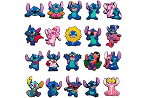 EESTOME 20Pcs Stitch Shoe Decoration Charms for Croc Clog Sandals, Shoe Accessories Charms for Adults