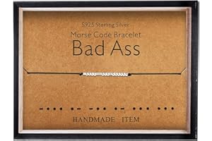 KGBNCIE Morse Code Bracelet for Women Sterling Silver Beads on Silk Cord Secret Message Fuck Friendship Inspirational Encouragement Bracelet Gift for Her