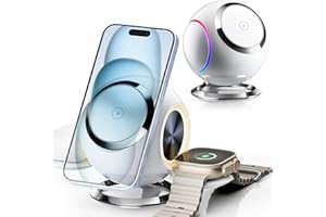 Venus 3 in 1 Mag-Safe Charger Stand, PEXXUS Magnetic Wireless Charging Station for Apple MagSafe Charger (30W Adapter) Compatible for iPhone 15,14,13,12 Pro Max,Apple Watch Series 1-9/Ultra,AirPods