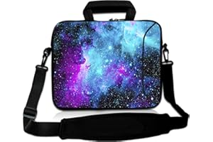RICHEN 14-15.6 Inch Galaxy Laptop Shoulder Bag Messenger Bag Case Notebook Handle Sleeve Neoprene Soft Carpet Tablet Travel Accessories Pocket