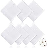 Handkerchiefs for Men, 100% Soft Cotton White Hankies, Classic Reusable Men's Handkerchiefs, 15x15 Inch Pocket Hanky