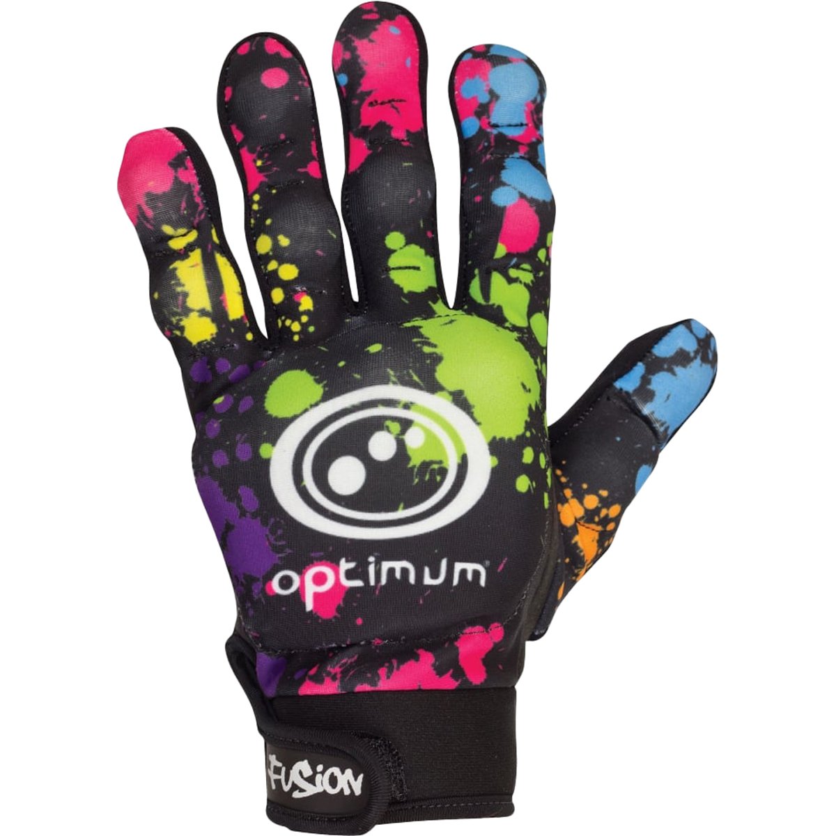 Optimum Sport Fusion Full Finger Hockey Gloves – Left Hand, Moulded Foam Protection, Flexible Fit, Adjustable Wrist Strap, Durable Design, Large