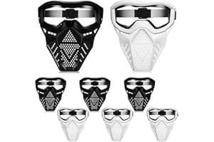 RoundFunny 8 Pack Tactical Mask for Kids with Safety Goggles to Protect Eyes, Full Mask Eye Protection for Christmas Kids Gif