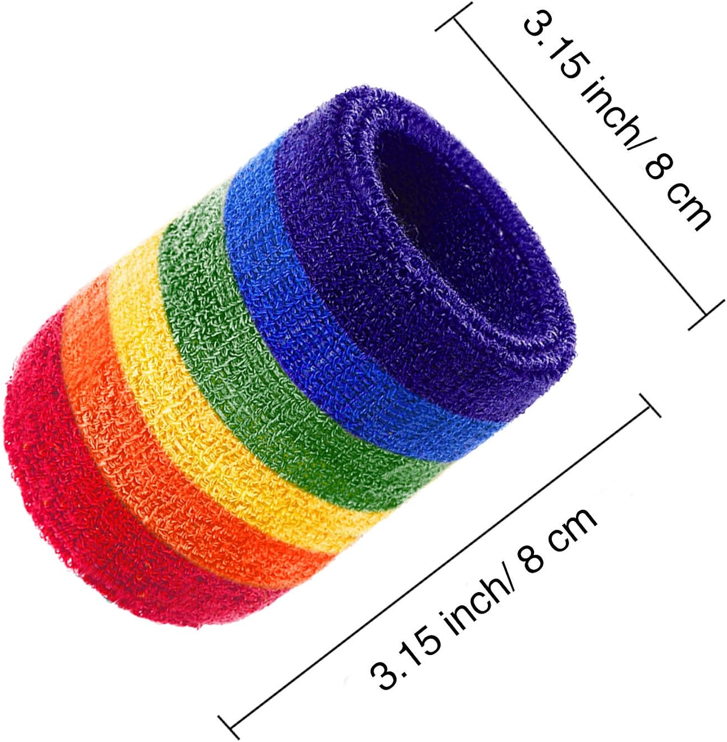 Bememo 12 Pack Sweatbands Sports Wristband Cotton Sweat Band for Men and Women Good for Tennis Basketball, Running, Gym - Image 3