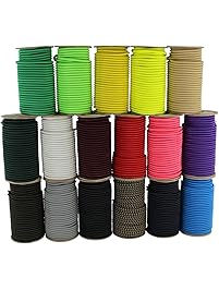 Shock Cord 1/4 inch - SGT KNOTS - Marine Grade Dacron Polyester Bungee - 100% Stretch - Moisture, UV, Weather Resistant - DIY Projects, Tie Downs, Commercial, Indoor, Outdoor (100 feet - Black)