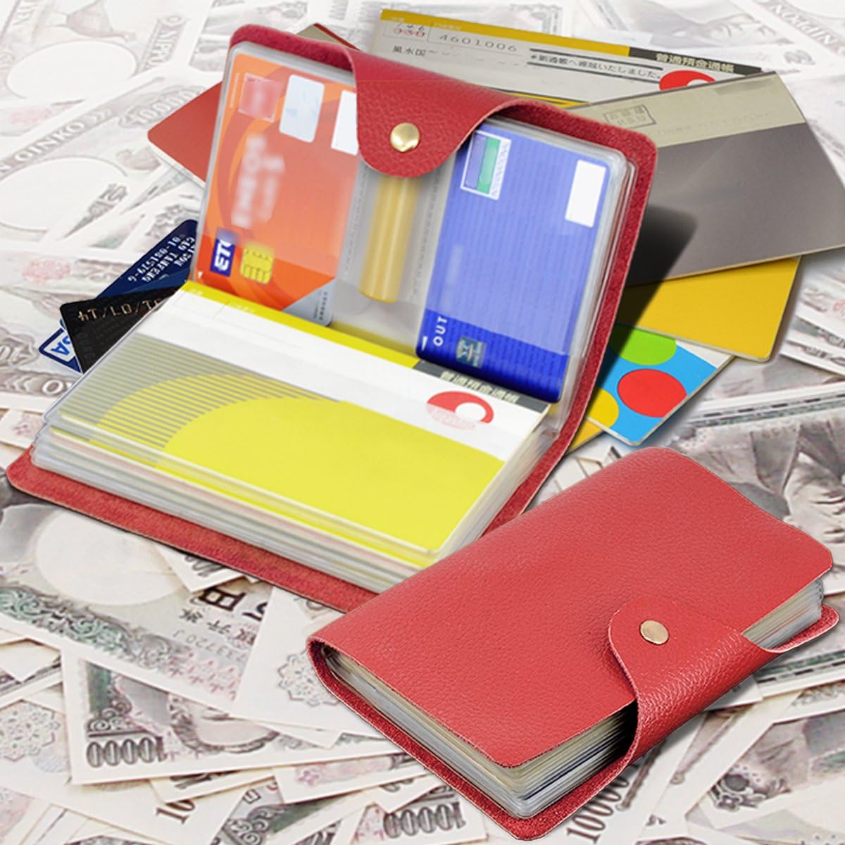 Amazon マルチケース 通帳 カードケース 収納 大容量 旅行便利グッズ 牛革 (レッド) 収納ケース 文房具・オフィス用品 Amazon マルチケース 通帳 カードケース 収納 大容量 旅行便利グッズ 牛革 (レッド) 収納ケース 文房具・オフィス用品
