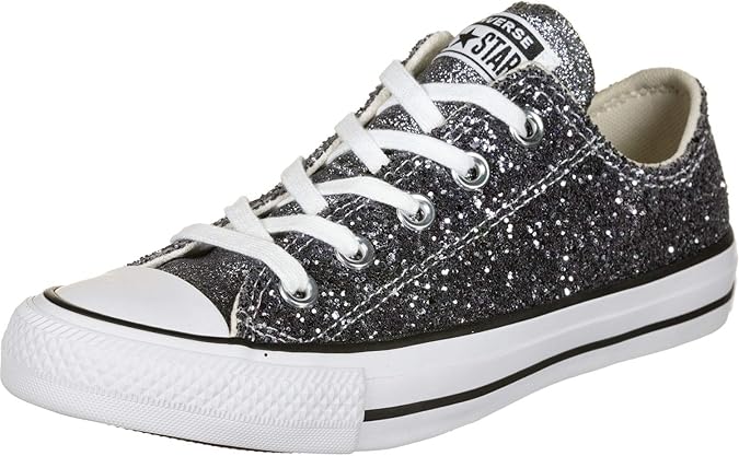 Amazon.com | Converse Women's Chuck Taylor All Star Chunky Glitter Low Top Sneaker, Silver/Black 