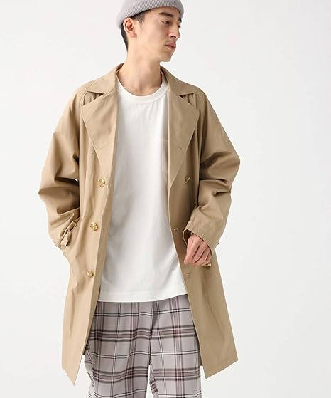 Amazon レイジブルー トレンチコート メンズ 7640 L ベージュ メンズ コート ジャケット 通販