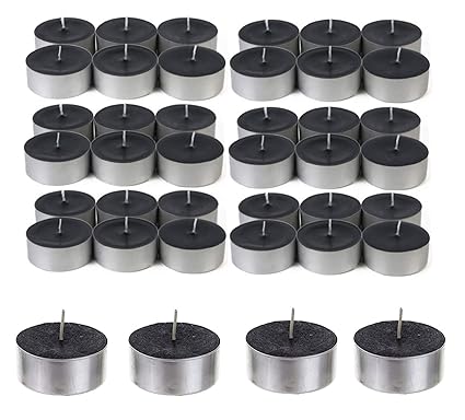 Atorakushon Smokeless Scented 40 Black Tealight t-lite Floating Candle Decorate Diwali Party