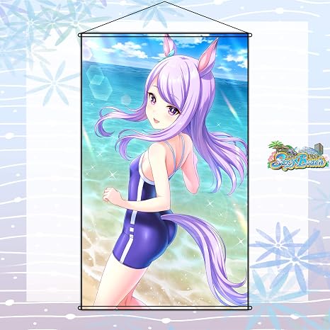 Amazon セクシービーチ タペストリー ウマ娘 プリティーダービー メジロマックイーン アニメグッズ 掛ける絵 萌え ポスター 巻物 軸物 約60cmx90cm アニメ 萌えグッズ 通販