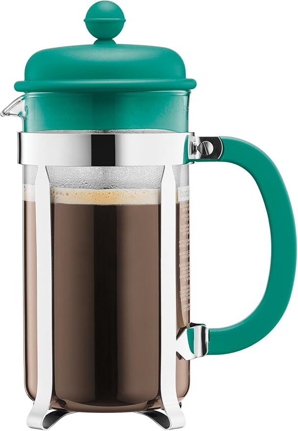 BODUM Cafeteria 8 Cup French Press Coffee Maker, Turquoise, 1.0 l, 34