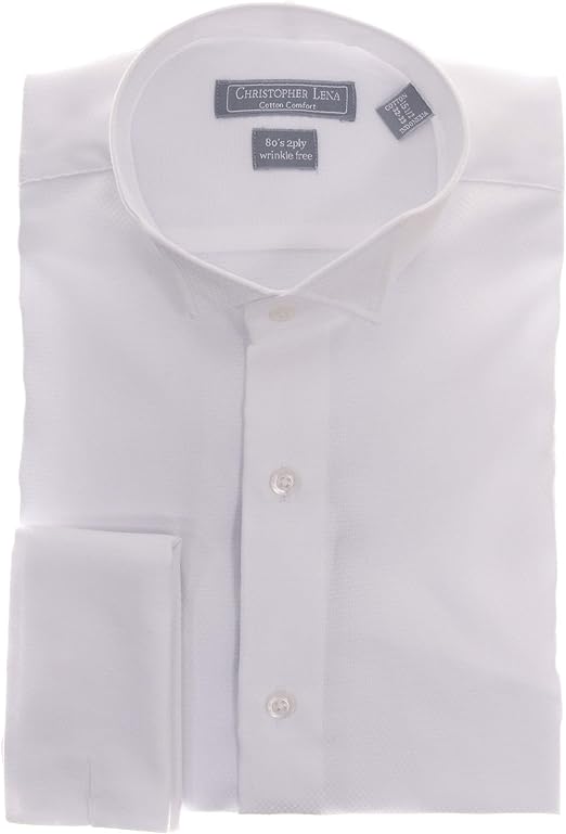 white textured dress shirt