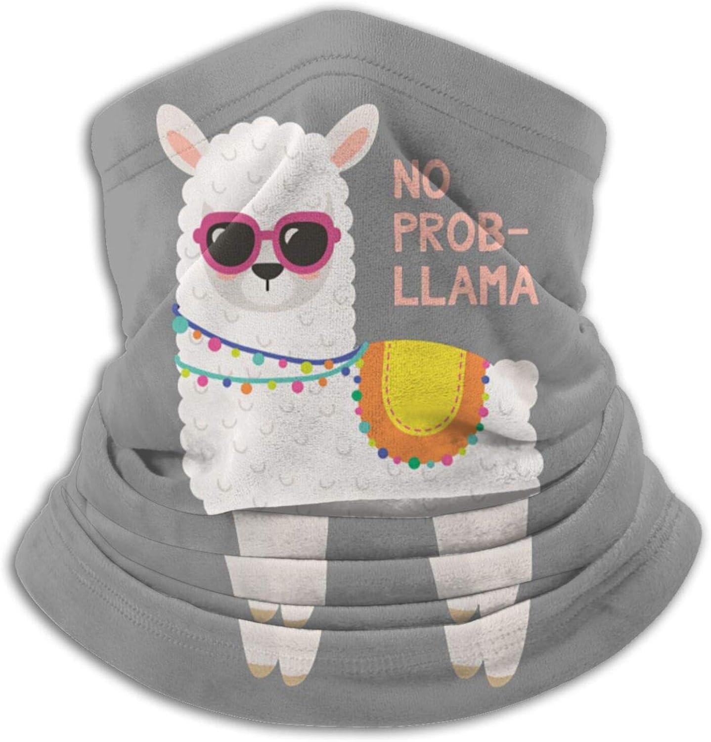No Prob Llama Funny Llama Alpaca Lover Cloth Face Mask Bandana Neck