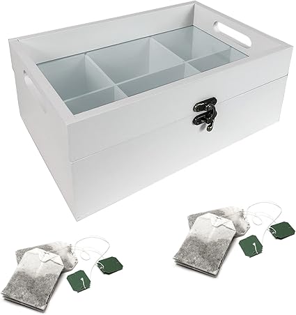 Caja para Té – Bote para Té – Caja de Té Bolsas de Té Caja de Madera como
