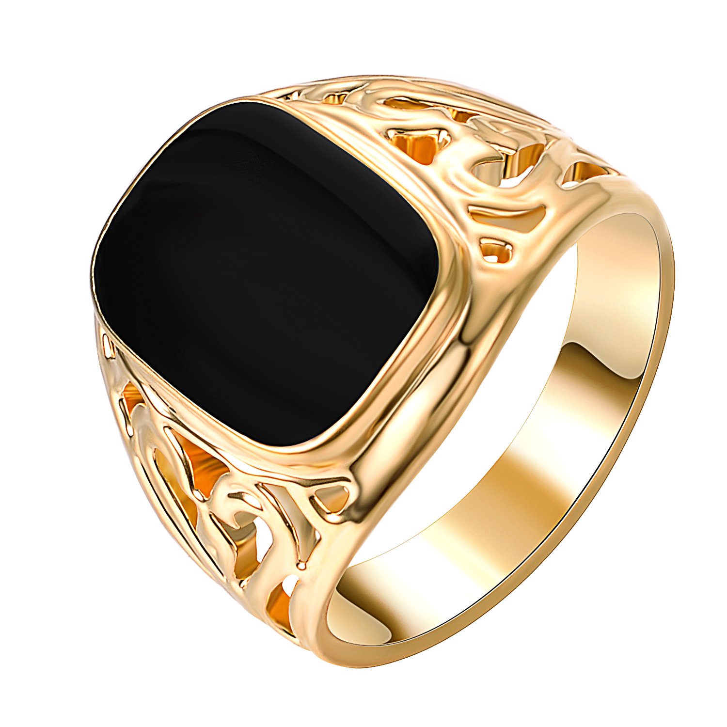 Yoursfs Mens Gold Plated Rings Black Onyx And Yellow Little Finger Signet Ring Jewelry Gifts N P S U W Size Buy Online In Bahamas At Bahamas Desertcart Com Productid