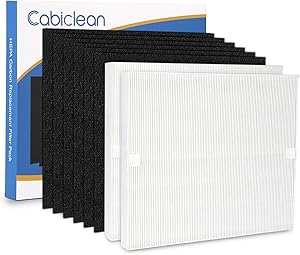 Cabiclean 2 HEPA Filters Including 6 Carbon Pre Filters Compatible with AP-1512HH 3304899 Coway air Purifier AP1512HH AP1512