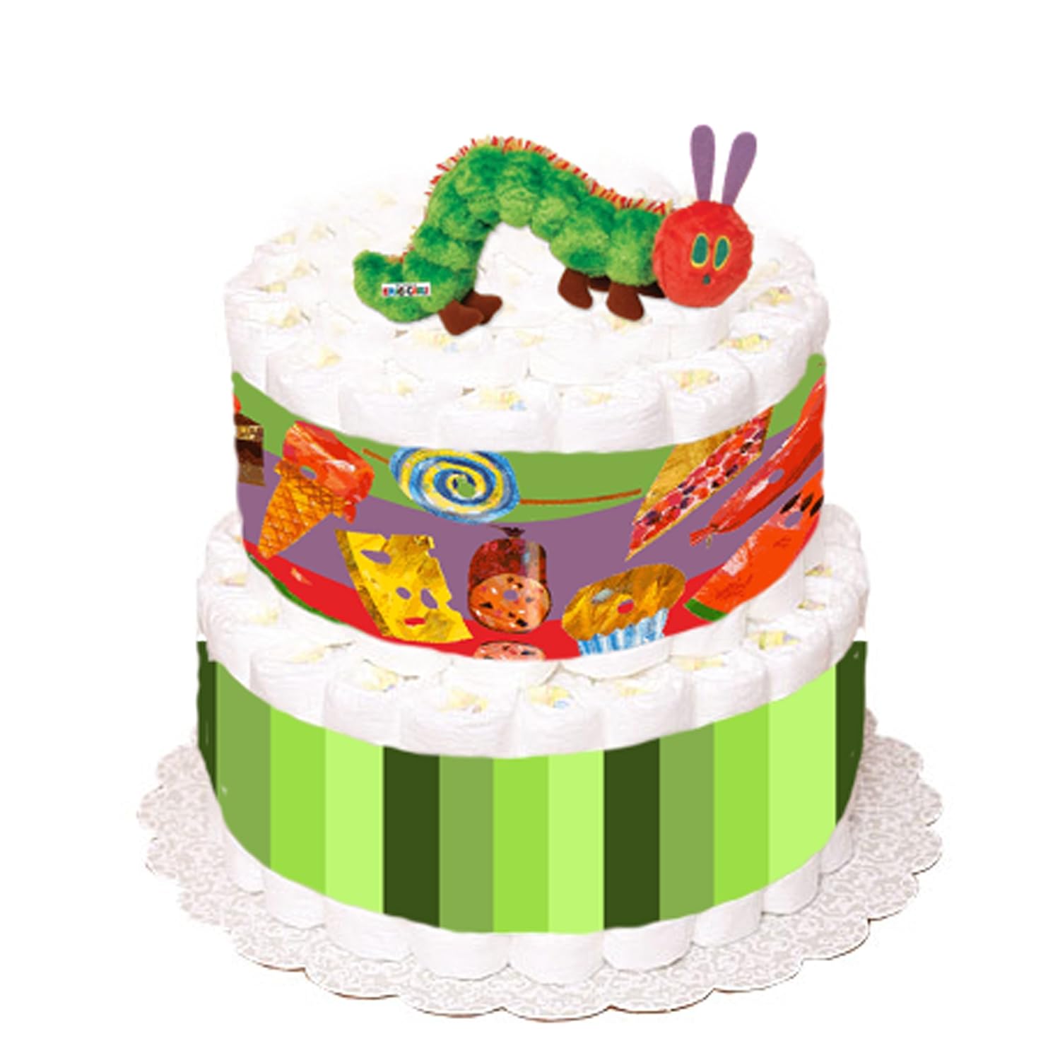 caterpillar diaper cake