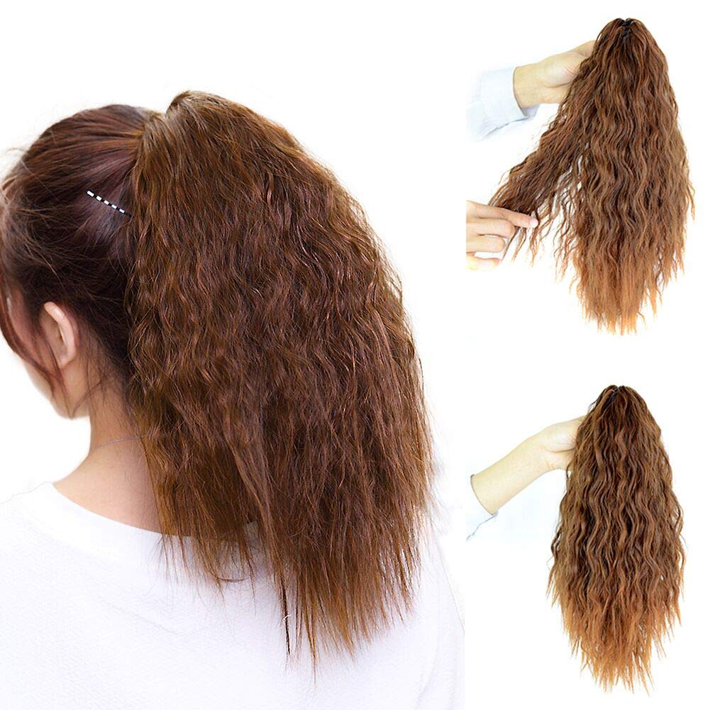 Forher 2 30 Light Brown Clip In Ponytail Synthetic Long Yaki