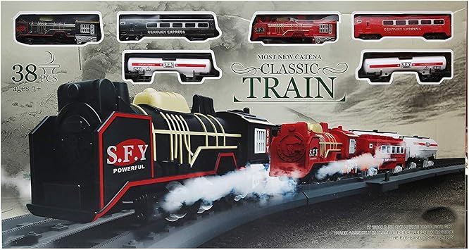 CkTech Toys Most New Catena Classic Train Playset Toy for Kids (Classic Train Set- 34 Pieces)