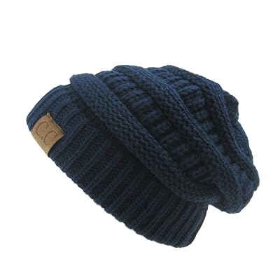 Cambridge Select Slouchy Knit Beanie - Thick Oversized Cable Knit Hat, Unisex, Ivory, One Size - View #13