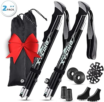 Amazon トレッキングポール 折りたたみ式 超軽量 アルミニウム合金 2本セットコンパクト 35 130cm伸縮可能 登山ストック アウトドア ハイキングウォーキング 男女兼用 付属品付 Redod トレッキングポール