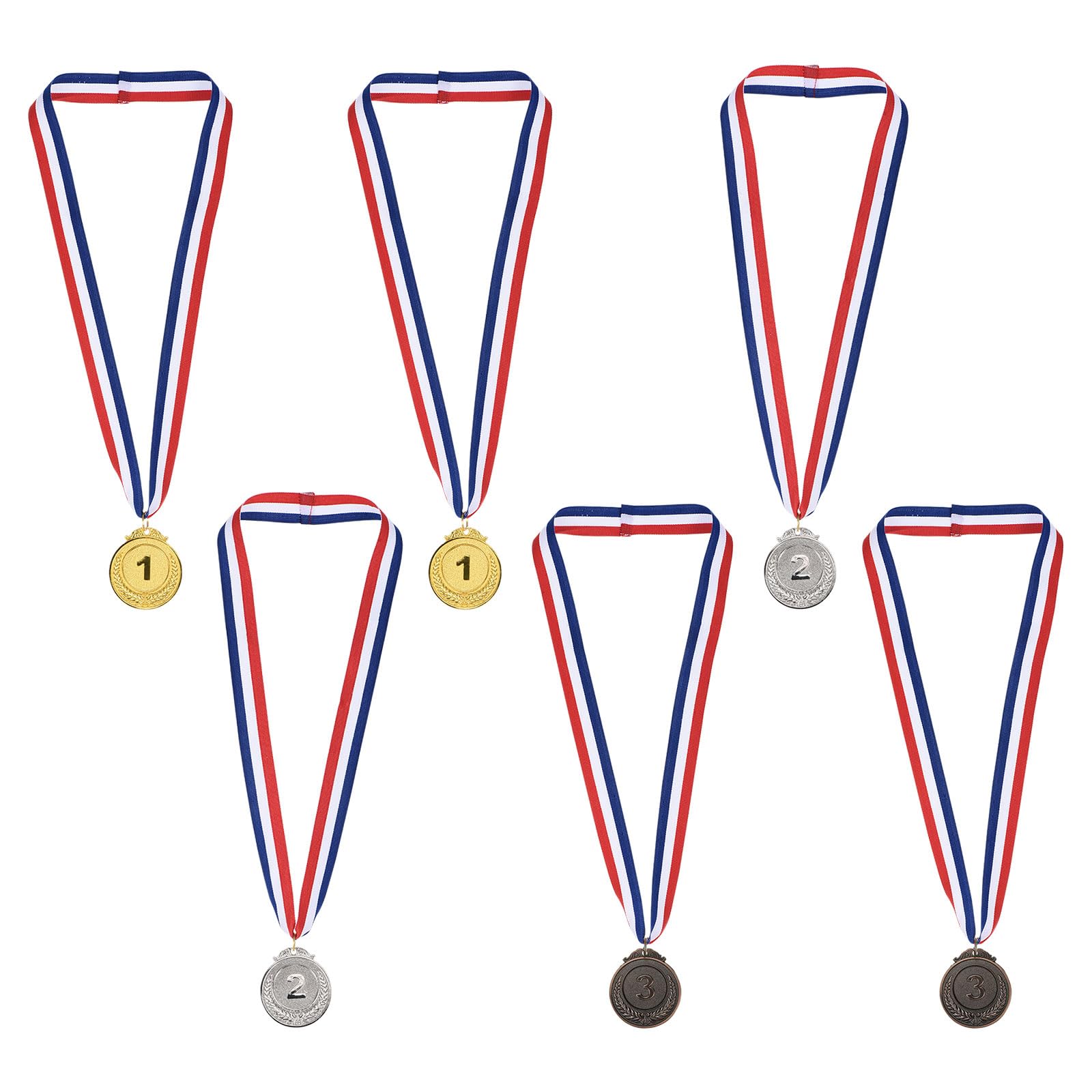 PATIKIL 2 Inch Gold Winner Award Medals, 6 Pack Style Award Medals 1st Prizes with Ribbon for Games Sports Competitions