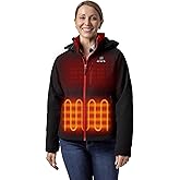 ORORO Women's 4-Zone Heated Jacket with Heated Collar, Shell Heated Coat with Rechargeable Battery