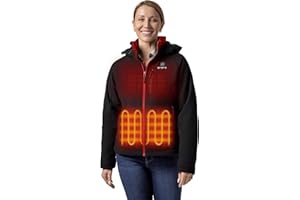 ORORO Women's 4-Zone Heated Jacket with Heated Collar, Shell Heated Coat with Rechargeable Battery