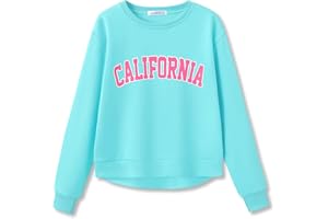Serdomi Crop Sweatshirt for Little & Big Girls - Cool Top Clothes Stylish Graffiti/California/New York Size 6-18