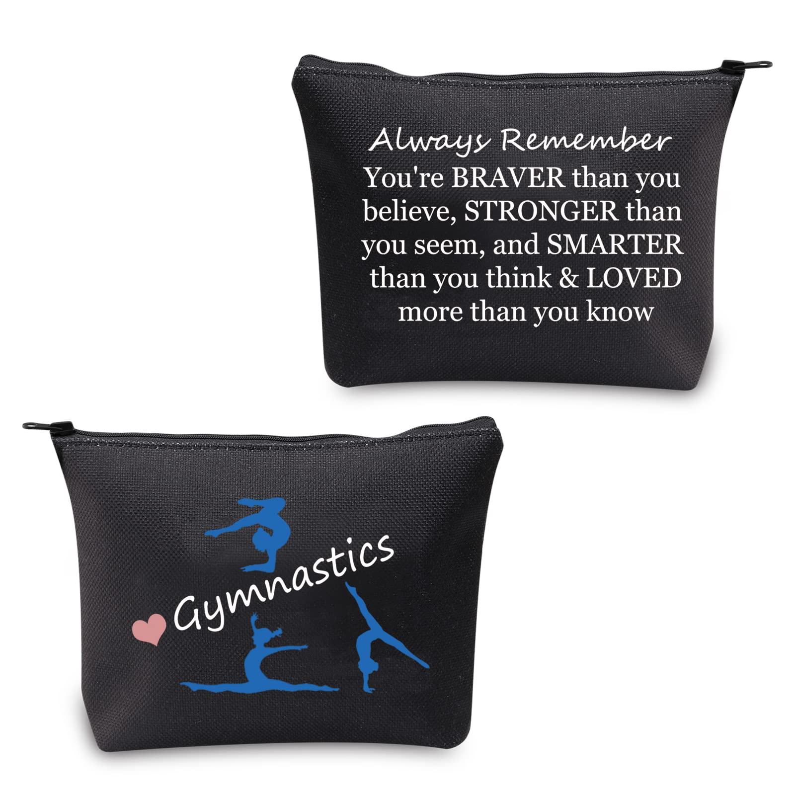 Gymnastics Gifts Gymnastics Makeup Bag Cosmetic Pouch Gymnasts Gifts for Girl Gymnastics Travel Bag Toiletry Bag Purse (Gymnastics Black Bag)