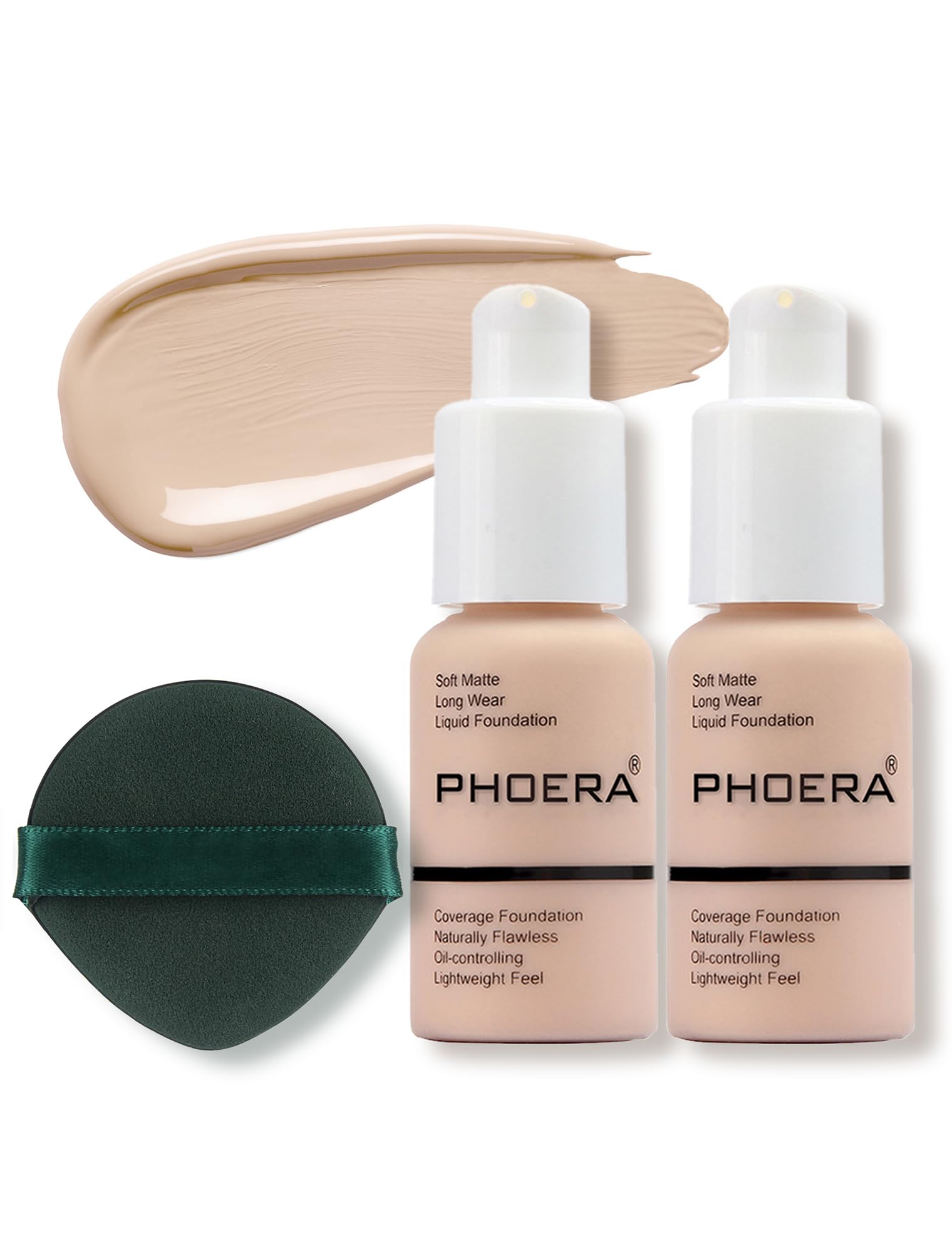 Face Foundation,Liquid Foundation,Foundation Full Coverage Long Lasting Perfect 30ml Matte Oil-Control Concealer 6 Colors Optional,Great Choice and Gift (2PC#101 Porcelain, 60ml)