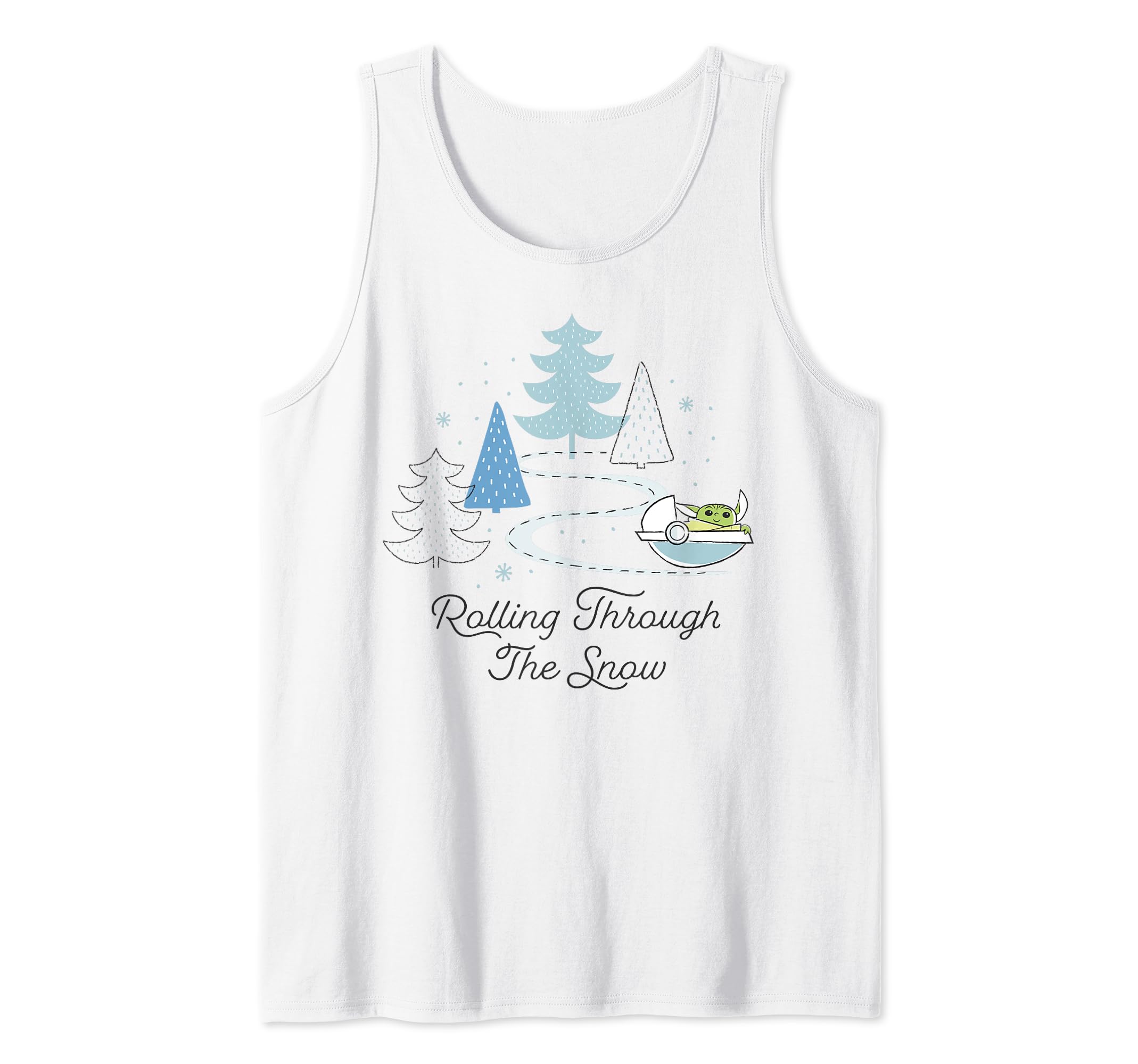 Star Wars Christmas The Child Rolling Through The Snow Tank Top