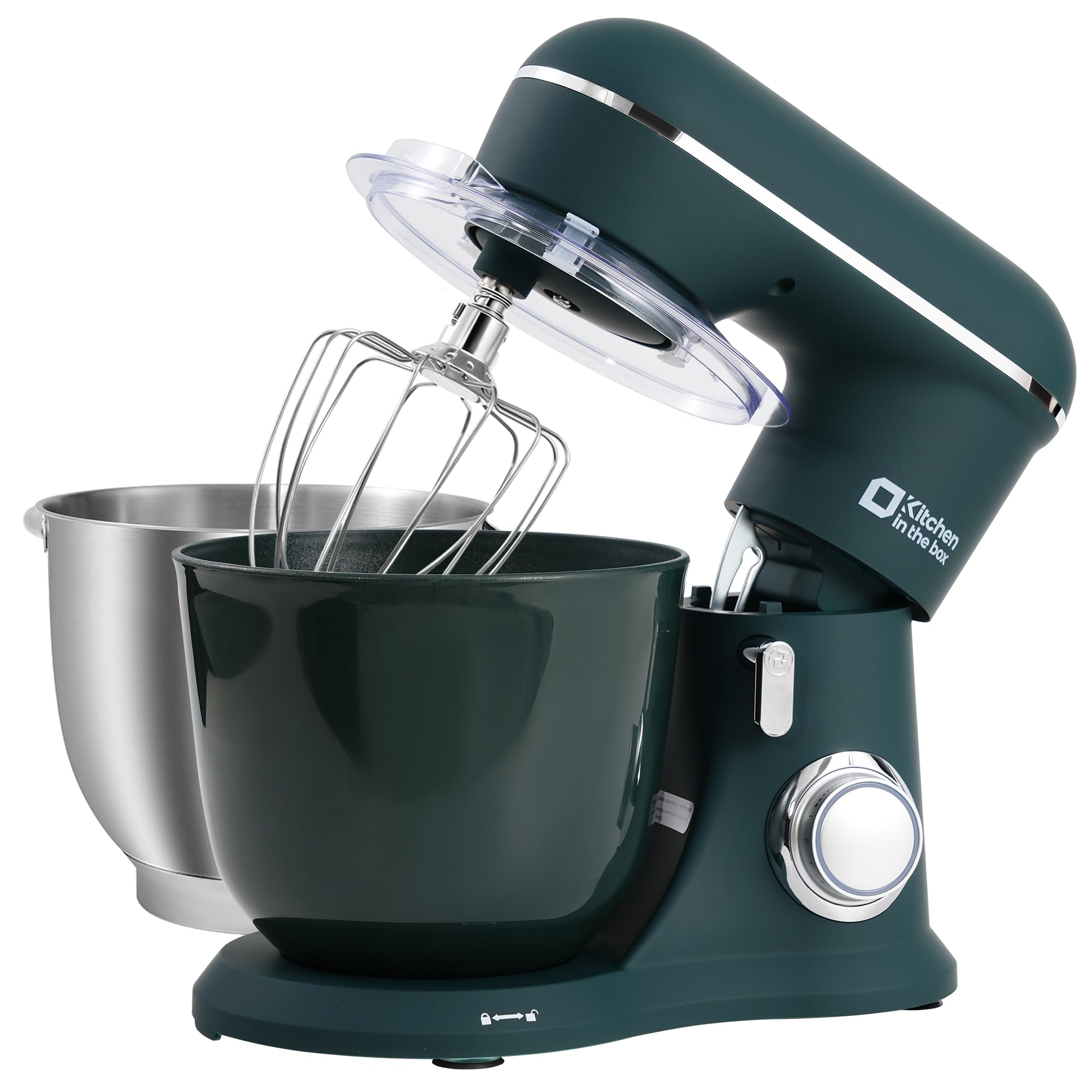 Photo 1 of *NONFUNCTIONAL** Kitchen in the box Stand Mixer, 4.5QT+5QT Two bowls Electric Food Mixer, 10 Speeds 3-IN-1 Kitchen Mixer for Daily Use with Egg Whisk,Dough Hook,Flat Beater (Turquoise Green, 5QT)