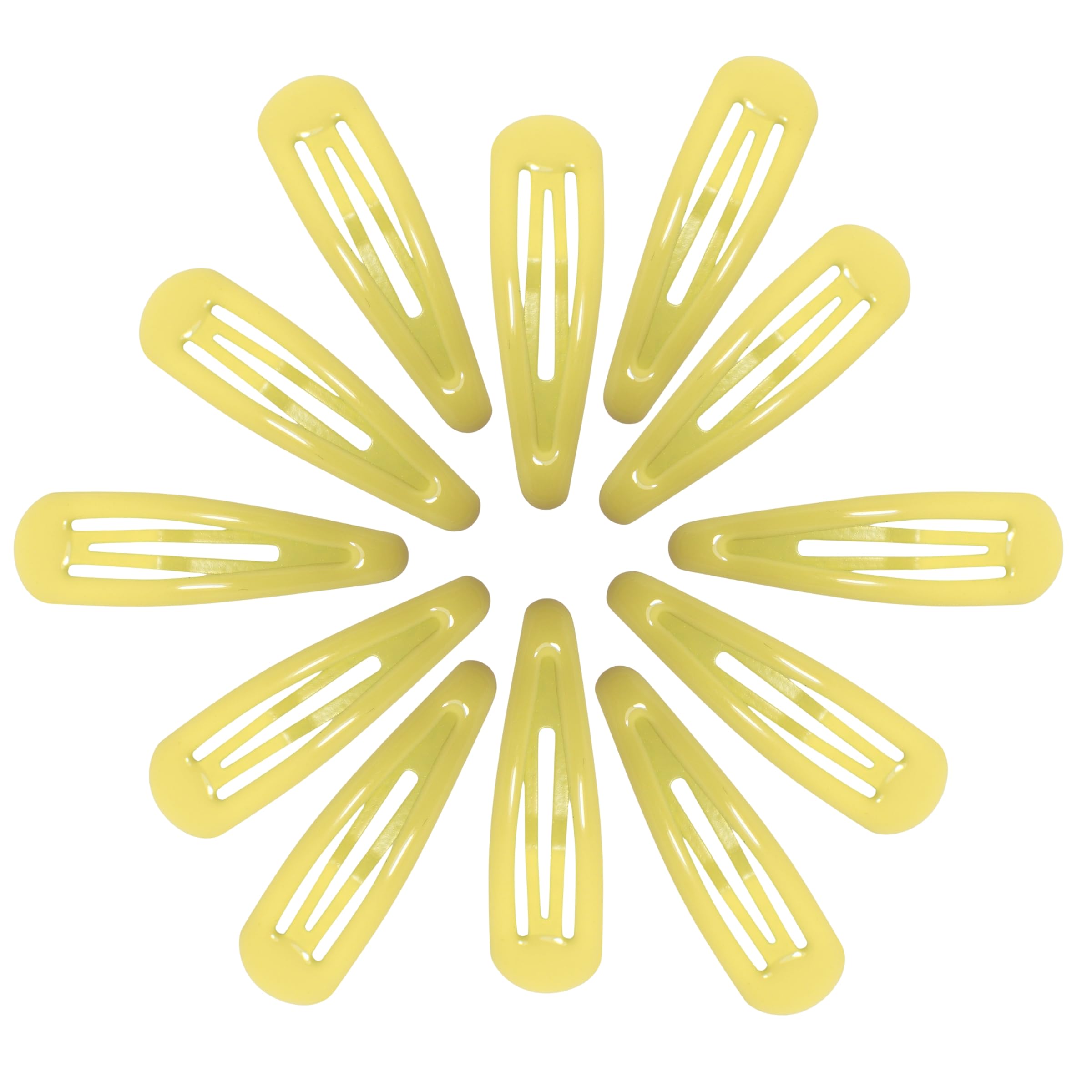 Topkids Accessories 12pc Snap Clips 5cm / 2" Snap Hair Clips Women Girls Kids Sectioning Slide Hair Grip Styling Fine Hair Thick Hair Bendies Sleepies School Uniform Colours Epoxy (Yellow)