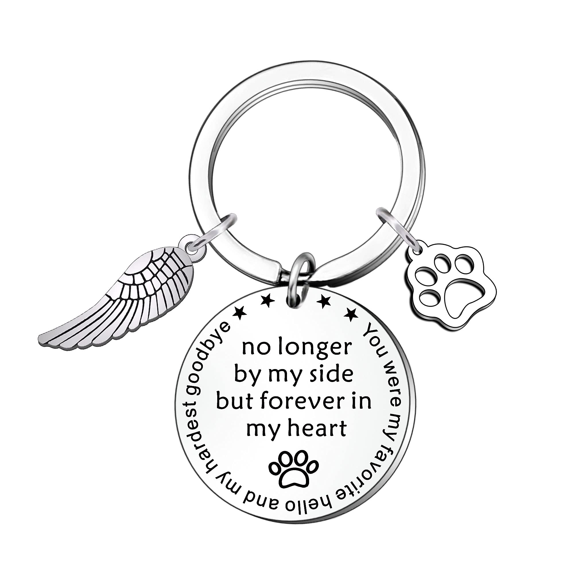 FMCC Dog Memorial Gifts Keyring Pet Sympathy Gifts for Dogs Loss of Dog Gifts Remembrance No Longer by My Side But Forever in My Heart