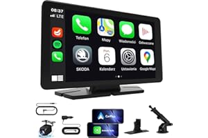 VNEIMQN 7" HD Carplay Screen for Car, Portable Wireless Apple Android Auto Car Play Stereo with Voice Control, Backup Camera, Mirror Link, Bluetooth GPS