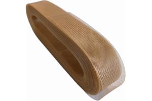 Abbaoww 50 Yards Stiff Horsehair Braid 2 Inch for Polyester Boning Sewing Wedding Dress Dance Gowns Shaping Trimming Accessories (Brown)