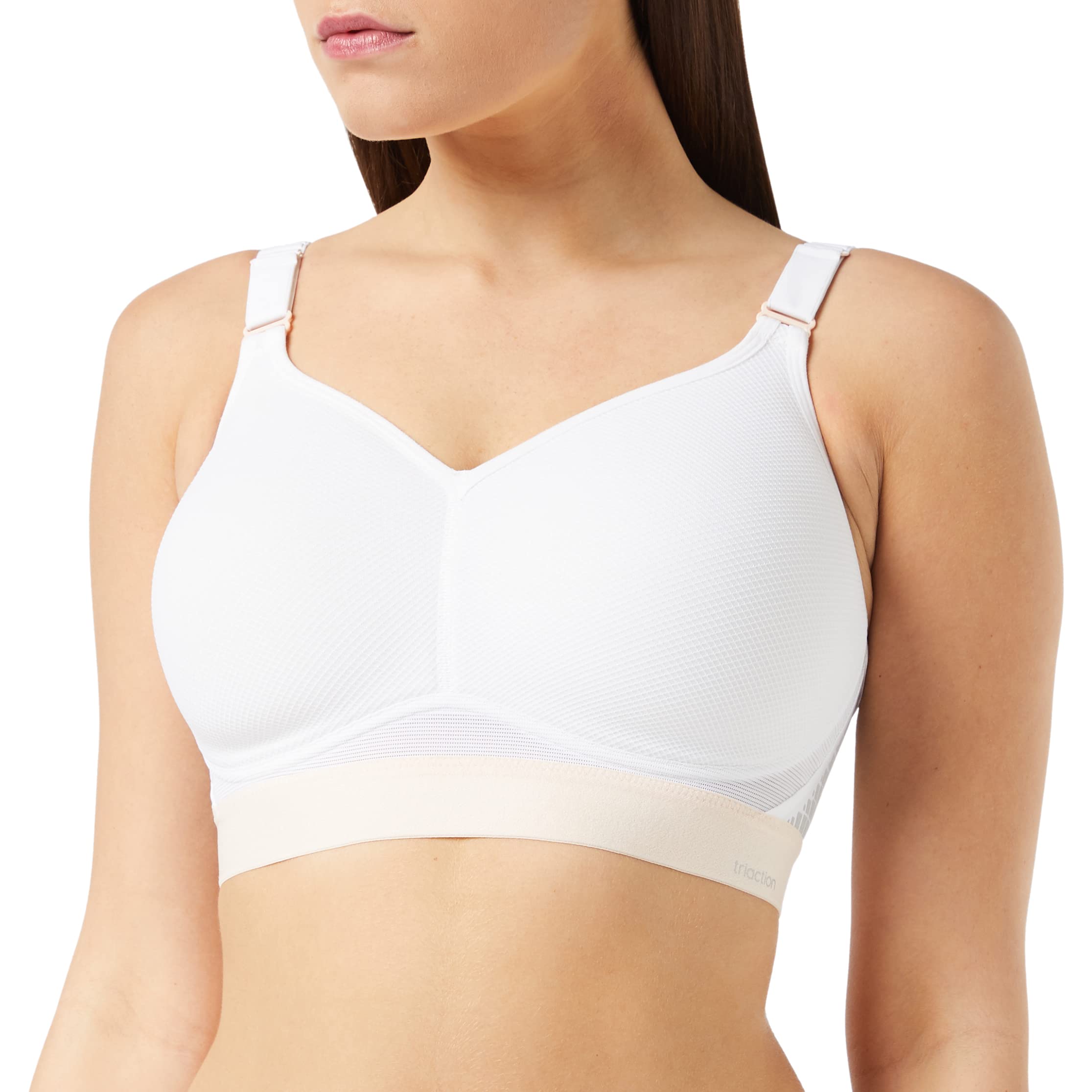 Triumph Triaction Hybrid Lite P Padded Non-Wired Sports Bra White (0003)  34D CS