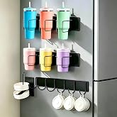 Magnetic Stanley Cup Organizer 4 Pack, Water Bottle Organizer Holder for Stanley Large Tumbler Organizer with 5 Hook, Kitchen Space-Saving and Storage for Stanley Cup Accessories