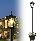 72" Solar Outdoor Light with Planter,Waterproof