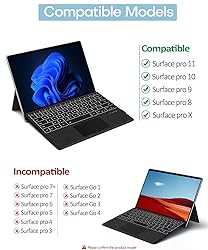Seteesamvo Surface Pro Keyboard for Pro 11/10/9/8/X