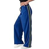 YIPINK Women's Wide-Leg Track Pants with Pockets - High Waist Athletic Pants, Quick-Dry Lightweight Straight Leg Pants