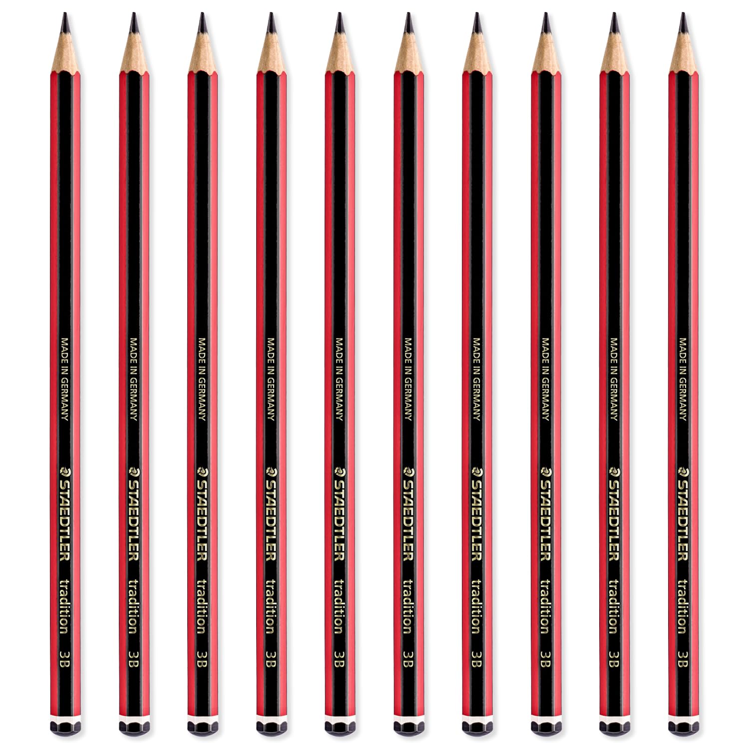 STAEDTLER Tradition Pencil - Drawing Sketching Art - Pack of 10 Pencils - Grade 3B