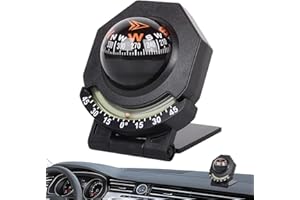 Compass for Boat - Foldable Spherical Compass with Inclinometer for Direction Pointing - 180-Degree Adjustable Outdoor for Ca