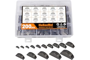 HaSaoMoi 200pcs Metric Woodruff Key Assortment Kit with 15 Most Popular Sizes - Woodruff semicircle Key - Half Moon Key - Keyway - Shaft Crank Key