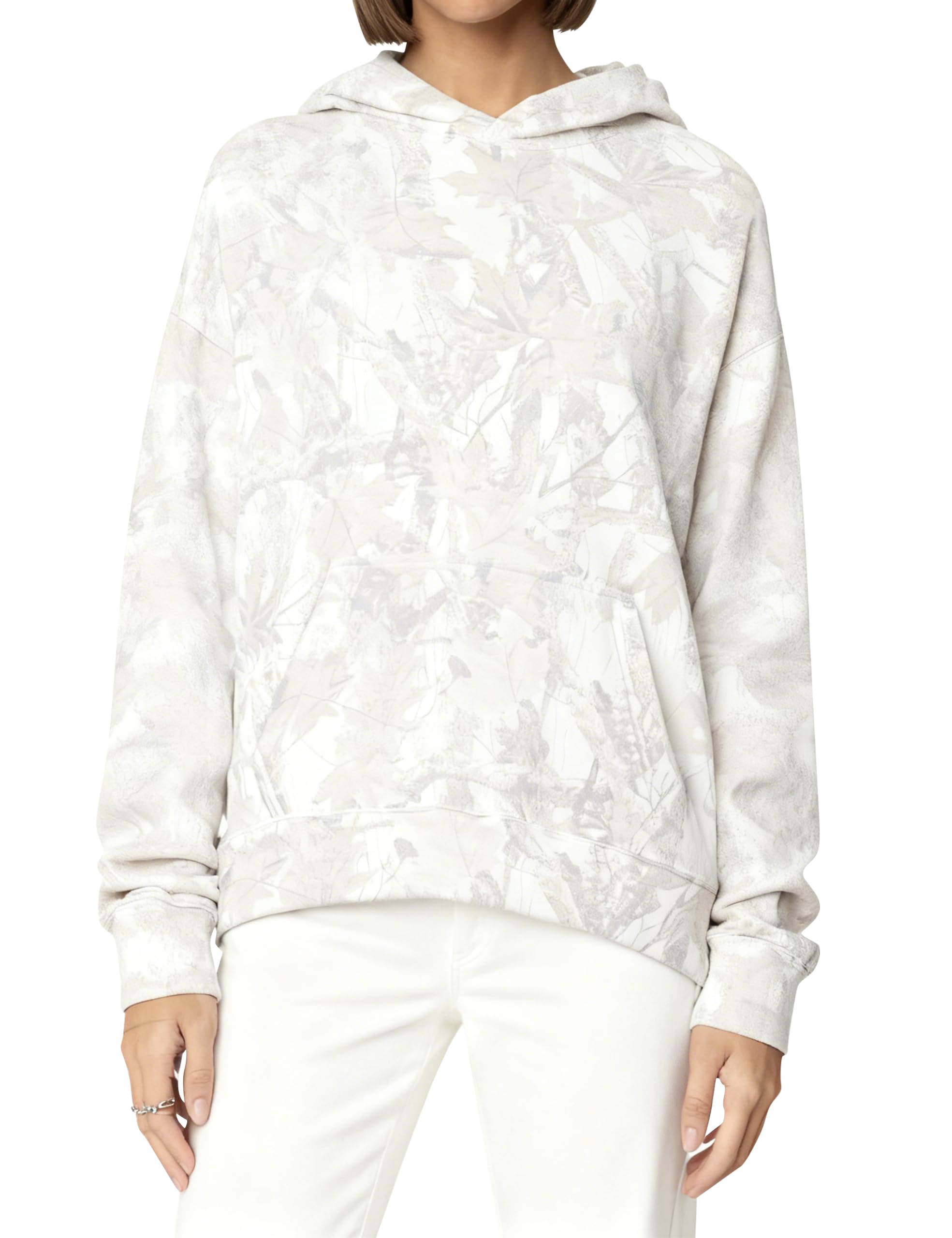 Dsewpaur Camo Fleece Hoodie For Men Women Long Sleeve Drop Shoulder Oversized Hooded Sweatshirt Pullover With Pocket Image