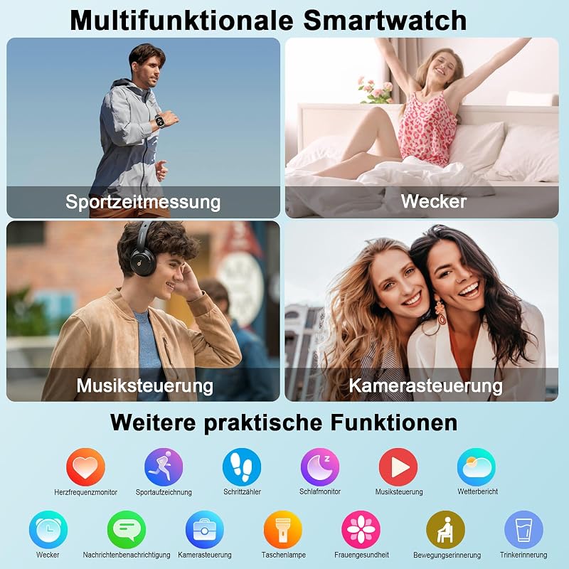 Smartwatch Herren mit GPS,2.06" HD Smart Watch mit Telefonfunktion