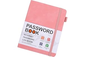 VILLCASE Password Book Alphabetical Tabs B6 Size Pink Password Organizer Notebook for Internet Addresses and
